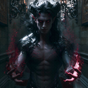 AI-generated hot sexy male demon art handsome succubus demons with dark wings emerging from the ruins of hell. Dark & Legendary Collection. 240+ images by Jeff Dupler.