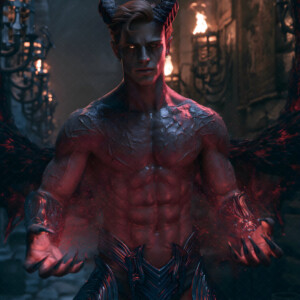 AI-generated hot sexy male demon art handsome succubus demons with dark wings emerging from the ruins of hell. Dark & Legendary Collection. 240+ images by Jeff Dupler.
