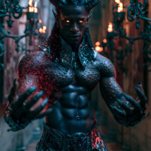 AI-generated hot sexy male demon art handsome succubus demons with dark wings emerging from the ruins of hell. Dark & Legendary Collection. 240+ images by Jeff Dupler.