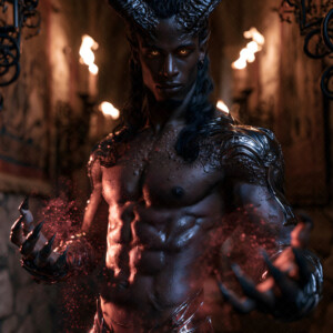 AI-generated hot sexy male demon art handsome succubus demons with dark wings emerging from the ruins of hell. Dark & Legendary Collection. 240+ images by Jeff Dupler.