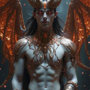 AI-generated hot sexy male demon art — handsome succubus demons with dark wings emerging from the ruins of hell. Dark & Legendary Collection. 240+ images by Jeff Dupler.