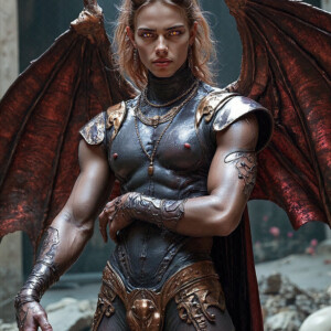 AI-generated hot sexy male demon art — handsome succubus demons with dark wings emerging from the ruins of hell. Dark & Legendary Collection. 240+ images by Jeff Dupler.