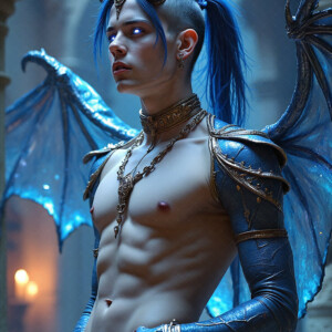 AI-generated hot sexy male demon art — handsome succubus demons with dark wings emerging from the ruins of hell. Dark & Legendary Collection. 240+ images by Jeff Dupler.