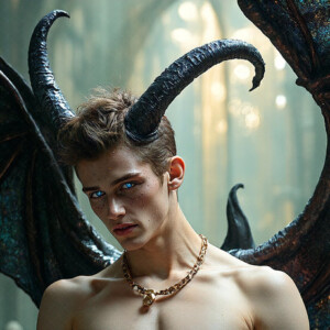 AI-generated hot sexy male demon art — handsome succubus demons with dark wings emerging from the ruins of hell. Dark & Legendary Collection. 240+ images by Jeff Dupler.