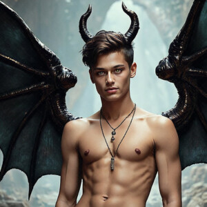 AI-generated hot sexy male demon art — handsome succubus demons with dark wings emerging from the ruins of hell. Dark & Legendary Collection. 240+ images by Jeff Dupler.
