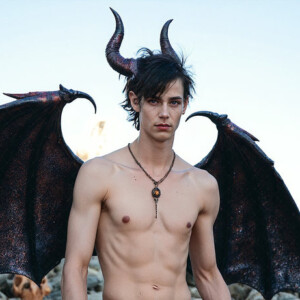 AI-generated hot sexy male demon art — handsome succubus demons with dark wings emerging from the ruins of hell. Dark & Legendary Collection. 240+ images by Jeff Dupler.