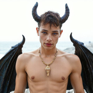 AI-generated hot sexy male demon art — handsome succubus demons with dark wings emerging from the ruins of hell. Dark & Legendary Collection. 240+ images by Jeff Dupler.