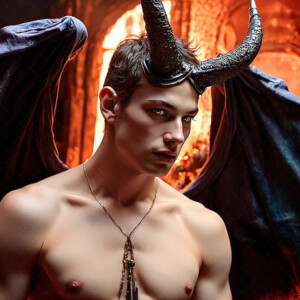 AI-generated hot sexy male demon art — handsome succubus demons with dark wings emerging from the ruins of hell. Dark & Legendary Collection. 240+ images by Jeff Dupler.