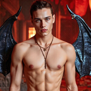 AI-generated hot sexy male demon art — handsome succubus demons with dark wings emerging from the ruins of hell. Dark & Legendary Collection. 240+ images by Jeff Dupler.