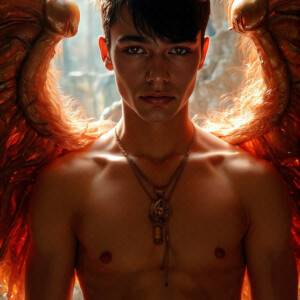 AI-generated hot sexy male demon art — handsome succubus demons with dark wings emerging from the ruins of hell. Dark & Legendary Collection. 240+ images by Jeff Dupler.