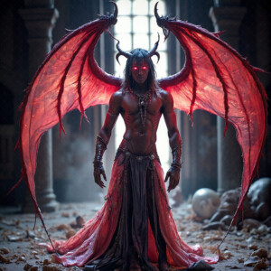 AI-generated hot sexy male demon art — handsome succubus demons with dark wings emerging from the ruins of hell. Dark & Legendary Collection. 240+ images by Jeff Dupler.