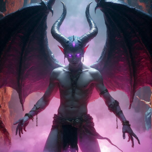 AI-generated hot sexy male demon art — handsome succubus demons with dark wings emerging from the ruins of hell. Dark & Legendary Collection. 240+ images by Jeff Dupler.