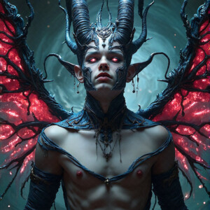 AI-generated hot sexy male demon art — handsome succubus demons with dark wings emerging from the ruins of hell. Dark & Legendary Collection. 240+ images by Jeff Dupler.