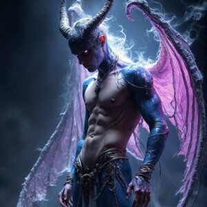 AI-generated hot sexy male demon art — handsome succubus demons with dark wings emerging from the ruins of hell. Dark & Legendary Collection. 240+ images by Jeff Dupler.