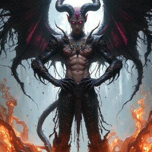AI-generated hot sexy male demon art — handsome succubus demons with dark wings emerging from the ruins of hell. Dark & Legendary Collection. 240+ images by Jeff Dupler.
