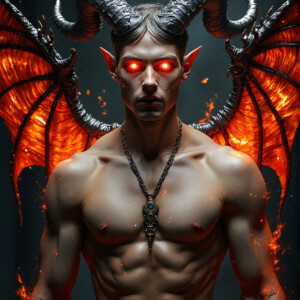 AI-generated hot sexy male demon art — handsome succubus demons with dark wings emerging from the ruins of hell. Dark & Legendary Collection. 240+ images by Jeff Dupler.