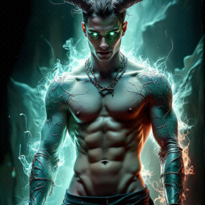 AI-generated hot sexy male demon art — handsome succubus demons with dark wings emerging from the ruins of hell. Dark & Legendary Collection. 240+ images by Jeff Dupler.
