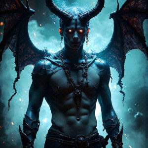 AI-generated hot sexy male demon art — handsome succubus demons with dark wings emerging from the ruins of hell. Dark & Legendary Collection. 240+ images by Jeff Dupler.