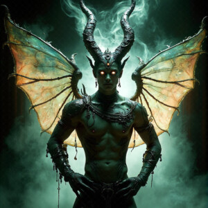 AI-generated hot sexy male demon art — handsome succubus demons with dark wings emerging from the ruins of hell. Dark & Legendary Collection. 240+ images by Jeff Dupler.