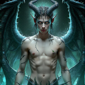 AI-generated hot sexy male demon art — handsome succubus demons with dark wings emerging from the ruins of hell. Dark & Legendary Collection. 240+ images by Jeff Dupler.