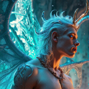 AI-generated hot sexy male demon art — handsome succubus demons with dark wings emerging from the ruins of hell. Dark & Legendary Collection. 240+ images by Jeff Dupler.