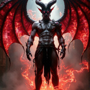 AI-generated hot sexy male demon art — handsome succubus demons with dark wings emerging from the ruins of hell. Dark & Legendary Collection. 240+ images by Jeff Dupler.