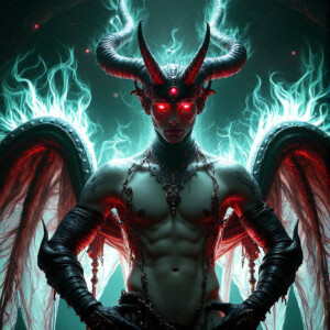 AI-generated hot sexy male demon art — handsome succubus demons with dark wings emerging from the ruins of hell. Dark & Legendary Collection. 240+ images by Jeff Dupler.