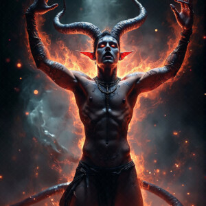 AI-generated hot sexy male demon art — handsome succubus demons with dark wings emerging from the ruins of hell. Dark & Legendary Collection. 240+ images by Jeff Dupler.