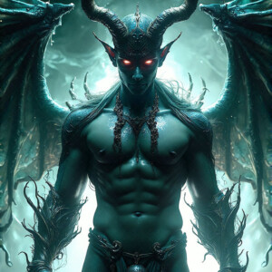 AI-generated hot sexy male demon art — handsome succubus demons with dark wings emerging from the ruins of hell. Dark & Legendary Collection. 240+ images by Jeff Dupler.
