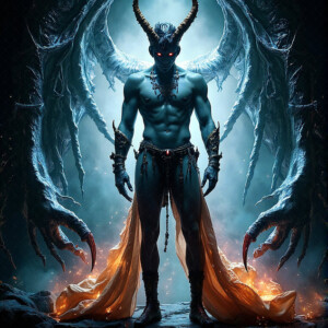 AI-generated hot sexy male demon art — handsome succubus demons with dark wings emerging from the ruins of hell. Dark & Legendary Collection. 240+ images by Jeff Dupler.