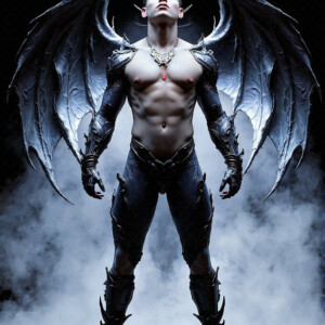 AI-generated hot sexy male demon art — handsome succubus demons with dark wings emerging from the ruins of hell. Dark & Legendary Collection. 240+ images by Jeff Dupler.