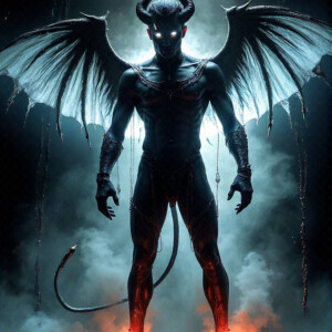 AI-generated hot sexy male demon art — handsome succubus demons with dark wings emerging from the ruins of hell. Dark & Legendary Collection. 240+ images by Jeff Dupler.