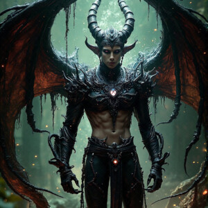 AI-generated hot sexy male demon art — handsome succubus demons with dark wings emerging from the ruins of hell. Dark & Legendary Collection. 240+ images by Jeff Dupler.