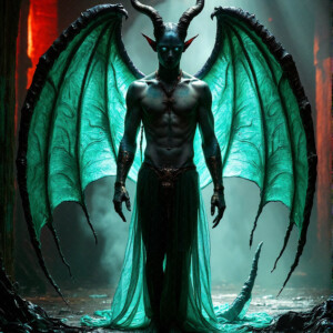 AI-generated hot sexy male demon art — handsome succubus demons with dark wings emerging from the ruins of hell. Dark & Legendary Collection. 240+ images by Jeff Dupler.