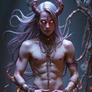 AI-generated hot sexy male demon art — handsome succubus demons with dark wings emerging from the ruins of hell. Dark & Legendary Collection. 240+ images by Jeff Dupler.