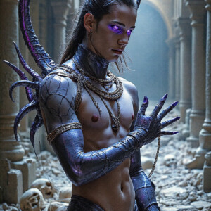 AI-generated hot sexy male demon art — handsome succubus demons with dark wings emerging from the ruins of hell. Dark & Legendary Collection. 240+ images by Jeff Dupler.