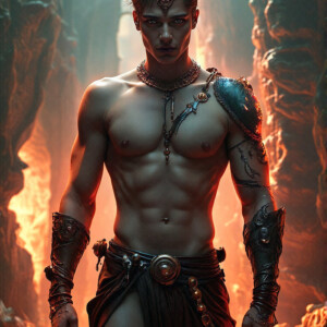 AI-generated hot sexy male demon art — handsome succubus demons with dark wings emerging from the ruins of hell. Dark & Legendary Collection. 240+ images by Jeff Dupler.