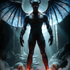 AI-generated hot sexy male demon art — handsome succubus demons with dark wings emerging from the ruins of hell. Dark & Legendary Collection. 240+ images by Jeff Dupler.