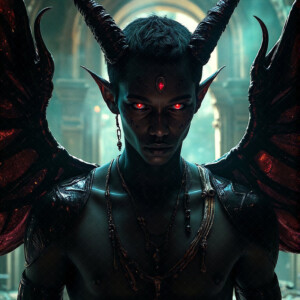 AI-generated hot sexy male demon art — handsome succubus demons with dark wings emerging from the ruins of hell. Dark & Legendary Collection. 240+ images by Jeff Dupler.