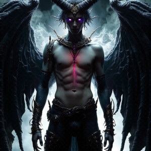 AI-generated hot sexy male demon art — handsome succubus demons with dark wings emerging from the ruins of hell. Dark & Legendary Collection. 240+ images by Jeff Dupler.
