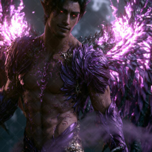 AI-generated hot sexy male demon art handsome succubus demons with dark wings emerging from the ruins of hell. Dark & Legendary Collection. 240+ images by Jeff Dupler.