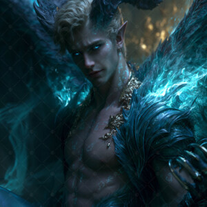 AI-generated hot sexy male demon art handsome succubus demons with dark wings emerging from the ruins of hell. Dark & Legendary Collection. 240+ images by Jeff Dupler.