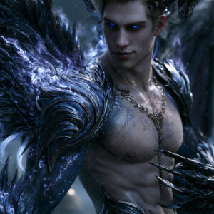 AI-generated hot sexy male demon art handsome succubus demons with dark wings emerging from the ruins of hell. Dark & Legendary Collection. 240+ images by Jeff Dupler.