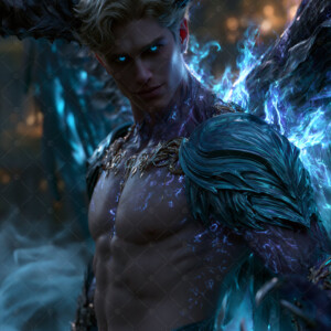 AI-generated hot sexy male demon art handsome succubus demons with dark wings emerging from the ruins of hell. Dark & Legendary Collection. 240+ images by Jeff Dupler.