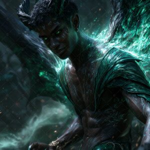 AI-generated hot sexy male demon art handsome succubus demons with dark wings emerging from the ruins of hell. Dark & Legendary Collection. 240+ images by Jeff Dupler.