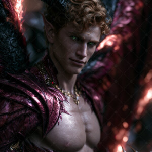 AI-generated hot sexy male demon art handsome succubus demons with dark wings emerging from the ruins of hell. Dark & Legendary Collection. 240+ images by Jeff Dupler.