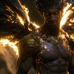 AI-generated hot sexy male demon art handsome succubus demons with dark wings emerging from the ruins of hell. Dark & Legendary Collection. 240+ images by Jeff Dupler.