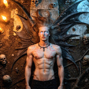 AI-generated Vampire Lestat art — handsome reimaginings of the legendary vampire Lestat de Lioncourt from Anne Rice's chronicles. Dark fantasy digital art by Jeff Dupler.