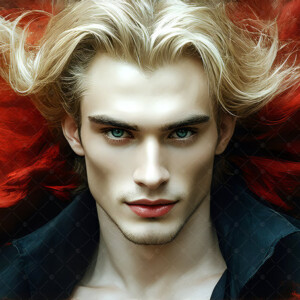 AI-generated Vampire Lestat art — handsome reimaginings of the legendary vampire Lestat de Lioncourt from Anne Rice's chronicles. Dark fantasy digital art by Jeff Dupler.