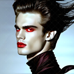 AI-generated Vampire Lestat art — handsome reimaginings of the legendary vampire Lestat de Lioncourt from Anne Rice's chronicles. Dark fantasy digital art by Jeff Dupler.